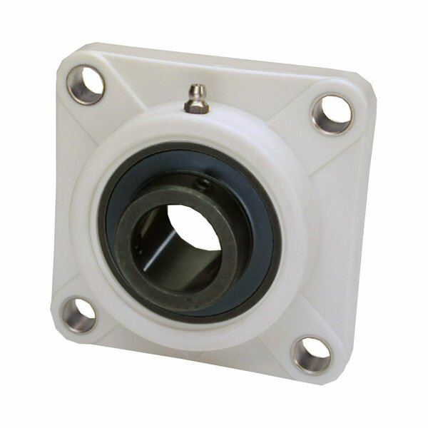 Iptci 4-Bolt Flange Ball Bearing Unit, 25 mm Bore, Thermoplastic Hsg, Black Oxide Insert, Set Screw Lock BUCTF205-25 MM